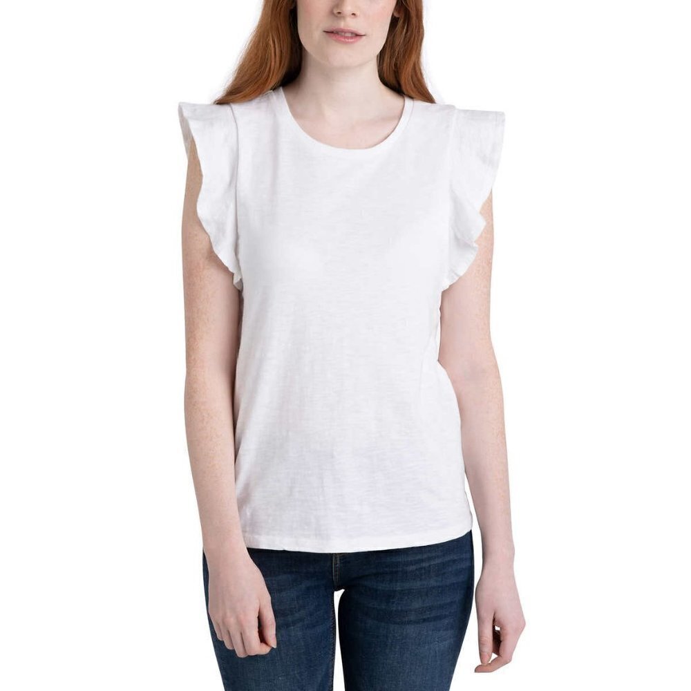 NWT Ecothreads Women's 2-pack Flutter Sleeve T-Shirt Soft Organic Cotton Tee Top - Picture 3 of 7